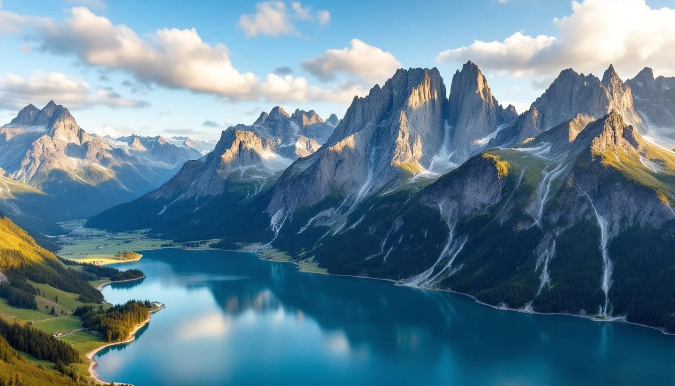 안정성의 상징인 스위스 풍경